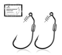 FishTrip Weighted Swimbait Hooks 25 Pcs Weedless Hooks for Bass Fishing