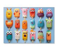 fishwisdom 1000 Pieces Jigsaw Puzzles for Adults and Teens and Kids Family Happy Time Popsicle Monsters