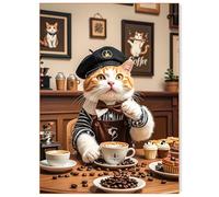 Fishwisdom 500 Pieces Jigsaw Puzzles for Adults and Teens and Kids Family Happy Gift Idea Cats Selfie (Cat Barista)