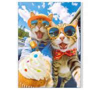 Fishwisdom 500 Pieces Jigsaw Puzzles for Adults and Teens and Kids Family Happy Gift Idea Cats Selfie