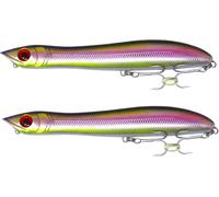 FISHZONE - 2 x KONICHI BASS DUDES Surface Hard Lures - 12cm / 16g - Specialist Distance Bass Lure - Two Marine VMC Treble Hooks Rear Mounted Rattle For Bass & Predatory Fishing (Pluto)