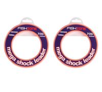 FISHZONE - 2 x MEGA SHOCK LEADER 100m Spools Marine Grade Hi-Viz ORANGE Sea Fishing Line - 70lb - High Abrasion & Low Stretch - For Shock Leader & Rig Body