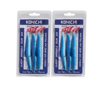 FISHZONE - 6 (2 x 3) Pack KONICHI CLASSIC SANDEEL Fishing Lure 6" 15cm 21g Soft Rubber Imitation Bait Range (6 Colours Available) For Predatory Fishing. UK Supplier (Bluey)