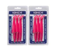 FISHZONE - 6 (2 x 3) Pack KONICHI CLASSIC SANDEEL Fishing Lure 6" 15cm 21g Soft Rubber Imitation Bait Range (6 Colours Available) For Predatory Fishing. UK Supplier (Pinky)