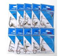 FISHZONE Pulley Pennel size 3/0 Bulk 10 Pack of Commercial Quality PULLEY PENNELL Ready Tied Rigs Ideal Sea Surf Casting Fishing (80lb Main 30lb Snood) Bulk pack size 3/0