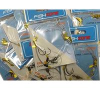 FISHZONE RIG PRO SERIES - 10 Packs of Single Type Commercial Quality CLIPPED RIGS Ready Tied Rigs - For Sea and Shore Fishing (2, 1, 1/0 and 2/0 Hook Range) (10 Rigs - Clipped - 1 Hook - Size 2/0)