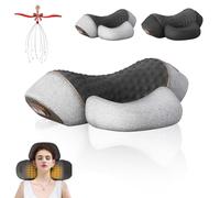 Fisiorest 3 in-1 Artuvate Neck Massager, 2025 New Heated Massage Neck Pillow, Deep Tissue Kneading for Head Shoulders, with Heat and Traction, Deep Relaxation for Sleep Aid (Gray, Heating + Massage)