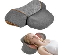 FisioRest Artuvate 3-in-1 Neck Massage Pillow - 3 Modes (Vibration + Heat + Traction) for Shoulder, Neck & Muscle Relaxation (Three Functions |-Classic Grey)