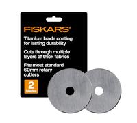 Fiskars 01-005896 Titanium Rotary Blades, 60mm, 2 Pack, Silver