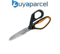 Fiskars PowerArc Heavy-Duty Scissors, Up to 30% More Power, Length 21cm, Durable Stainless Steel Blade/Plastic Handles, Black/Orange, 1027204