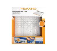 FISKARS 2-in-1 45mm Rotary Cutter & Ruler Combo 12" Fabric Cutting Crafts