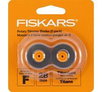 Fiskars 28mm Replacement Titanium Rotary Cutter Blades (2-Pack) - Style F - Compatible 28mm Rotary Paper Cutters