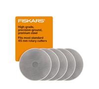 Fiskars 45mm Rotary Blades (5 Pack) - Rotary Cutter Blade Replacement - Crafts, Sewing, and Quilting Projects - Grey