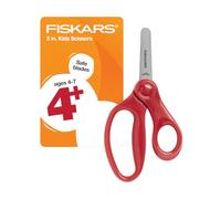 Fiskars 5" Blunt-Tip Scissors for Kids 4-7 - Scissors for School or Crafting - Back to School Supplies - Red