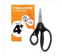 Fiskars 5" Left-Handed Pointed-Tip Scissors for Kids Ages 4-7, Scissors for School or Crafting, Back to School Supplies, Black