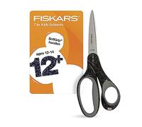Fiskars 7" SoftGrip Student Glitter Scissors for Kids 12+ - Scissors for School or Crafting - Back to School Supplies - Black Glitter