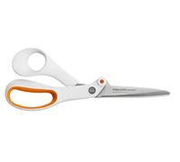 Fiskars Amplify Razor Edge, All Purpose Scissors, Length: 21 cm, Stainless Steel Blade/Plastic Handles, White/Orange, 1005223
