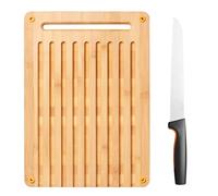 Fiskars Bamboo Chopping Board and Bread Knife, Functional Form