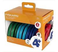 Fiskars Blunt Tip Scissors for Kids 4+ 5" with Classpack Art Caddy Organizer (12-Pack) - Kids Scissors for School or Crafts - School Supplies - Assorted Colours
