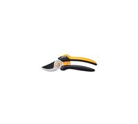 Fiskars Bypass Garden Pruners L, Solid, P341, For fresh branches and twigs, Non-stick coated, Stainless steel blades, Length: 20.5 cm, Black/Orange,