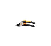Fiskars Bypass Garden Pruners M, Solid, P321, For fresh branches and twigs, Non-stick coated, Stainless steel blades, Length: 20.1 cm, Black/Orange,