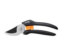 Fiskars bypass pruning shears for fresh branches and twigs, non-stick coated, steel blades/FibreComp handles, black/orange, Solid, P121, 1057160