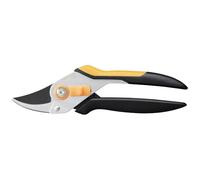 Fiskars Bypass Pruner for Fresh Branches and Twigs | Non-Stick Coated, Steel Blades/Steel Handles, Black/Orange, Solid, P331, 1057163