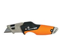 Fiskars CarbonMax Folding Utility Knife, Length 17cm, Stainless Steel Blade/Plastic Handle, Black/Orange, 1027224