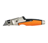 Fiskars CarbonMax Painters Utility Knife, Length 19.1cm, Stainless Steel Blade/Plastic Handle, Black/Orange, 1027225