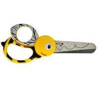 Fiskars Children's Animal Scissors with Bee Motif, From 4 years, length: 13 cm, For right and left handers, Stainless steel blade/plastic handles, Yellow, 1003747