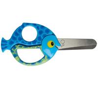 Fiskars Children's Animal Scissors with Fish Motif, From 4 years, length: 13 cm, For right and left handers, Stainless steel blade/plastic handles, Blue, 1003746