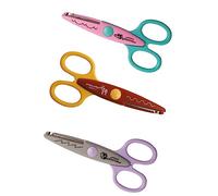 Fiskars Children's Decorative Scissors Zoo Animals, 3 Pieces, Length: 13 cm | For right- and left-handers, From 4 Years, Stainless Steel Blade/Plastic Handles, Pink/Red/Grey, Kidzors, 1003846