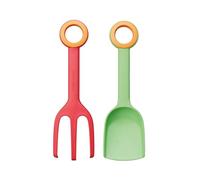 Fiskars children's flower trowel and children's planting fork, 2-in-1 set, length: 24 cm, glass fibre reinforced plastic, green/orange and red/orange, MyFirst Fiskars, 1062471