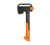 Fiskars Chopping Axe XS X7, Includes Storage and Carrying Case, Length: 35.5 cm, Non-Stick Coating, High Steel Blade/Fibreglass Handle, Black/Orange,