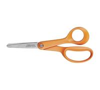 Fiskars Ciseaux enfant, + 6 ans, Longueur totale: 13 cm, Pour droitiers | Lames en acier inoxydable/Poignées en plastique, Orange, Classic, 13.4 x 1 x 5.6 cm, 1005166