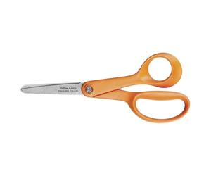Fiskars Ciseaux enfant, + 6 ans, Longueur totale: 13 cm, Pour droitiers | Lames en acier inoxydable/Poignées en plastique, Orange, Classic, 13.4 x 1 x 5.6 cm, 1005166