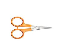 Fiskars Embroidery Scissors, Curved, Total Length 10 cm, For Right and Left Hand Users, Stainless Steel Blades/Plastic Handles, 1005144