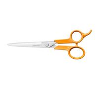 Fiskars Classic Hair Scissors, with Finger Rest, Right- and Left-Handed, Total Length: 17 cm, Improved Handle ergonomics, Quality Steel/Plastic, Orange, 1075062