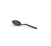 Fiskars Colander Spoon, Length: 30 cm, Plastic/Silicone, Functional Form, Black/Orange, 1027302
