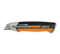 Fiskars cutter knife, length 19.4 cm, blade included (25 mm), stainless steel/plastic, black/orange, CarbonMax, 1027228