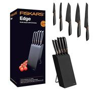 Fiskars Edge knife block with 5 knives black