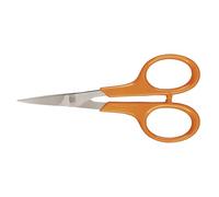 Fiskars Embroidery Scissors, Curved, Total Length 10 cm, For Right and Left Hand Users, Stainless Steel Blades/Plastic Handles, 1005144