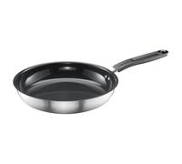 Fiskars frying pan, Ø 26 cm, Coated frying pan, Suitable for all hobs, Recycled stainless steel, Functional shape, Silver/black, 1072311