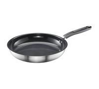 Fiskars frying pan, Ø 28 cm, Coated frying pan, Suitable for all hobs, Recycled stainless steel, Functional shape, Silver/black, 1072312