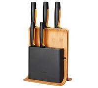 Fiskars Functional Form knifeblock in bamboo with 5 knives 6 pieces