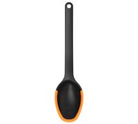 Fiskars Cooking Spoon, Length: 29 cm, Plastic/Silicone, Functional Form, Black/Orange, 1027299
