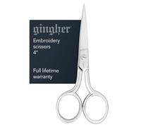 Fiskars Gingher Inc, chrome, Silver, 4 Inch | Precise Cutting Craft Scissors, Hand-Finished Forged Steel Blades & Loop Handles for Right & Left-Handed Use, Leather Sheath