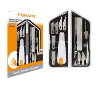 Fiskars Heavy-Duty Craft Knife, 8-Piece Set, Total length: 21 cm | Incl. 7 Blades, Quality Steel/Plastic, White/Orange, Premium, 1024385