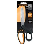 Fiskars PowerArc Heavy-Duty Scissors, Up to 30% More Power, Length 21cm, Durable Stainless Steel Blade/Plastic Handles, Black/Orange, 1027204