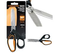 Fiskars Heavy-Duty Scissors, Length: 21 cm | Robust Stainless Steel/Plastic, Black/Orange, PowerArc, 1027204